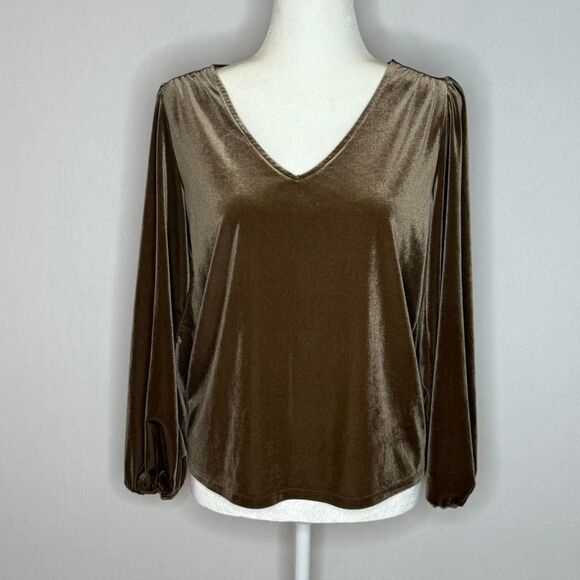 Loft Brown Velvet Shirt - Picture 1 of 6
